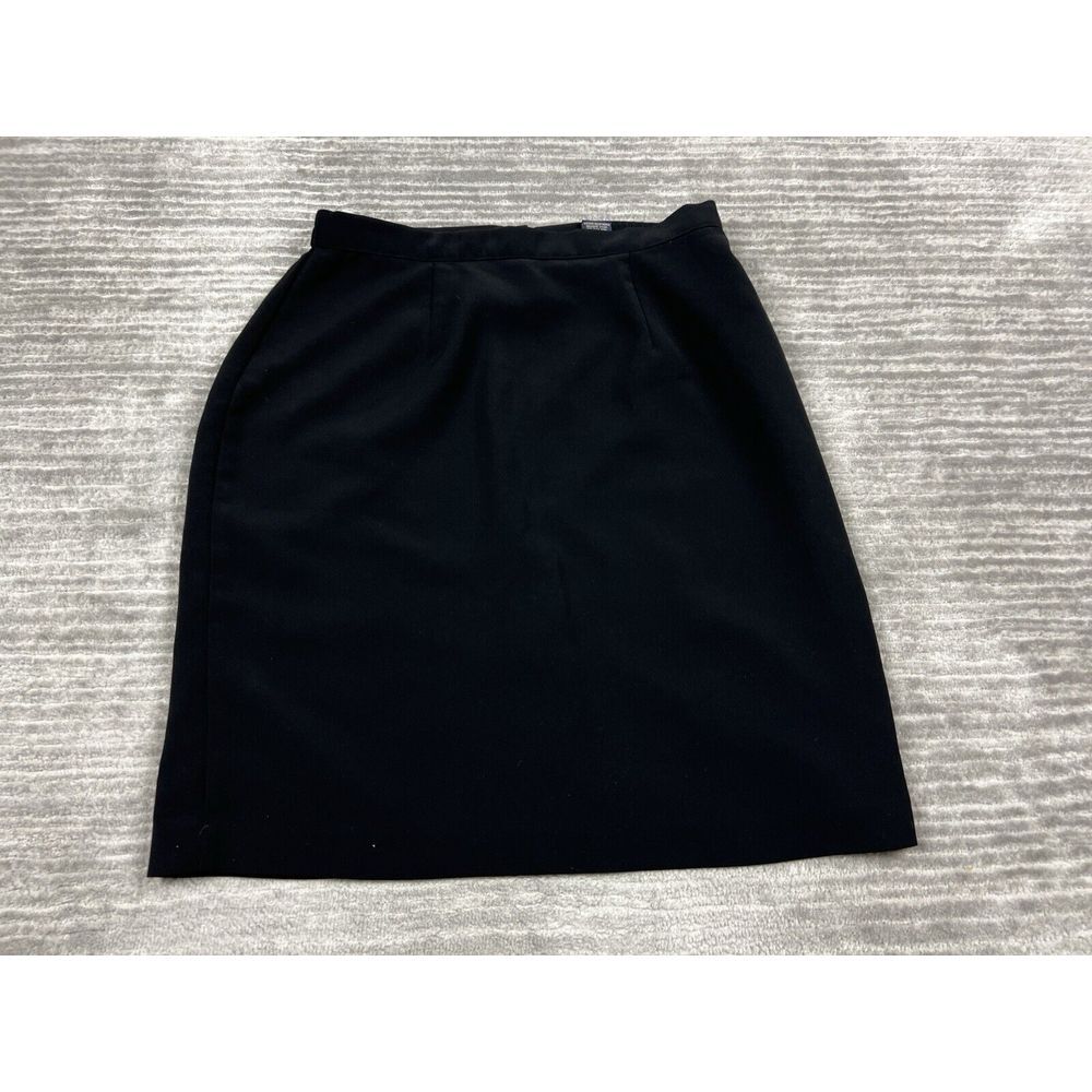 Laura Scott Skirt Womens 14 Black Polyester Lined Pencil Made in USA